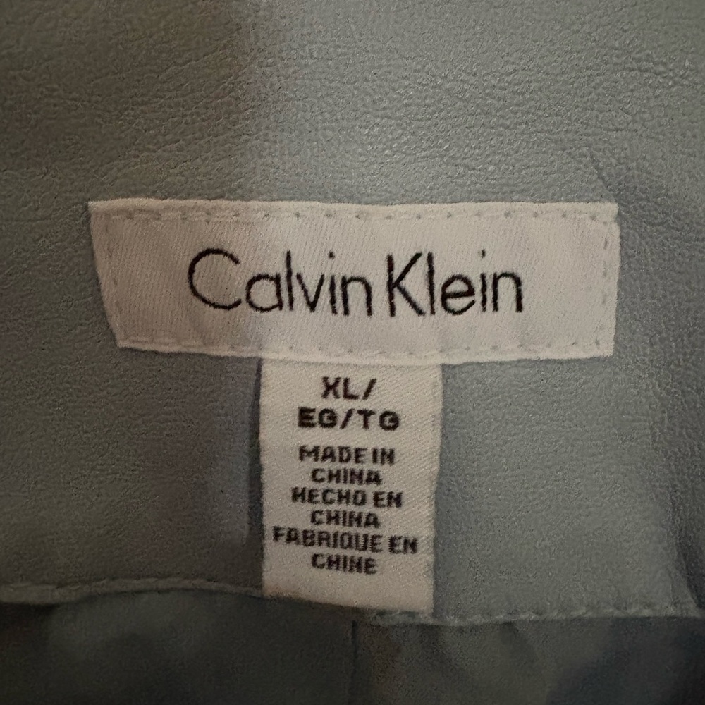 Calvin Klein Soft Gray Leather Jacket